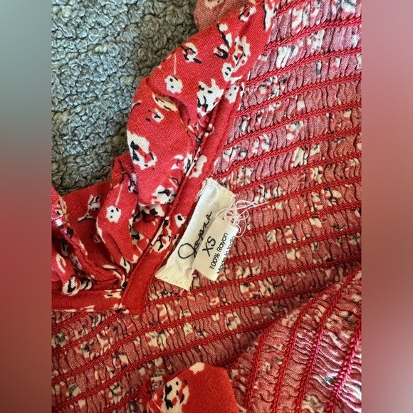 Japna Red Floral Ruffle Bodycon Mini Dress - Picture 6 of 8